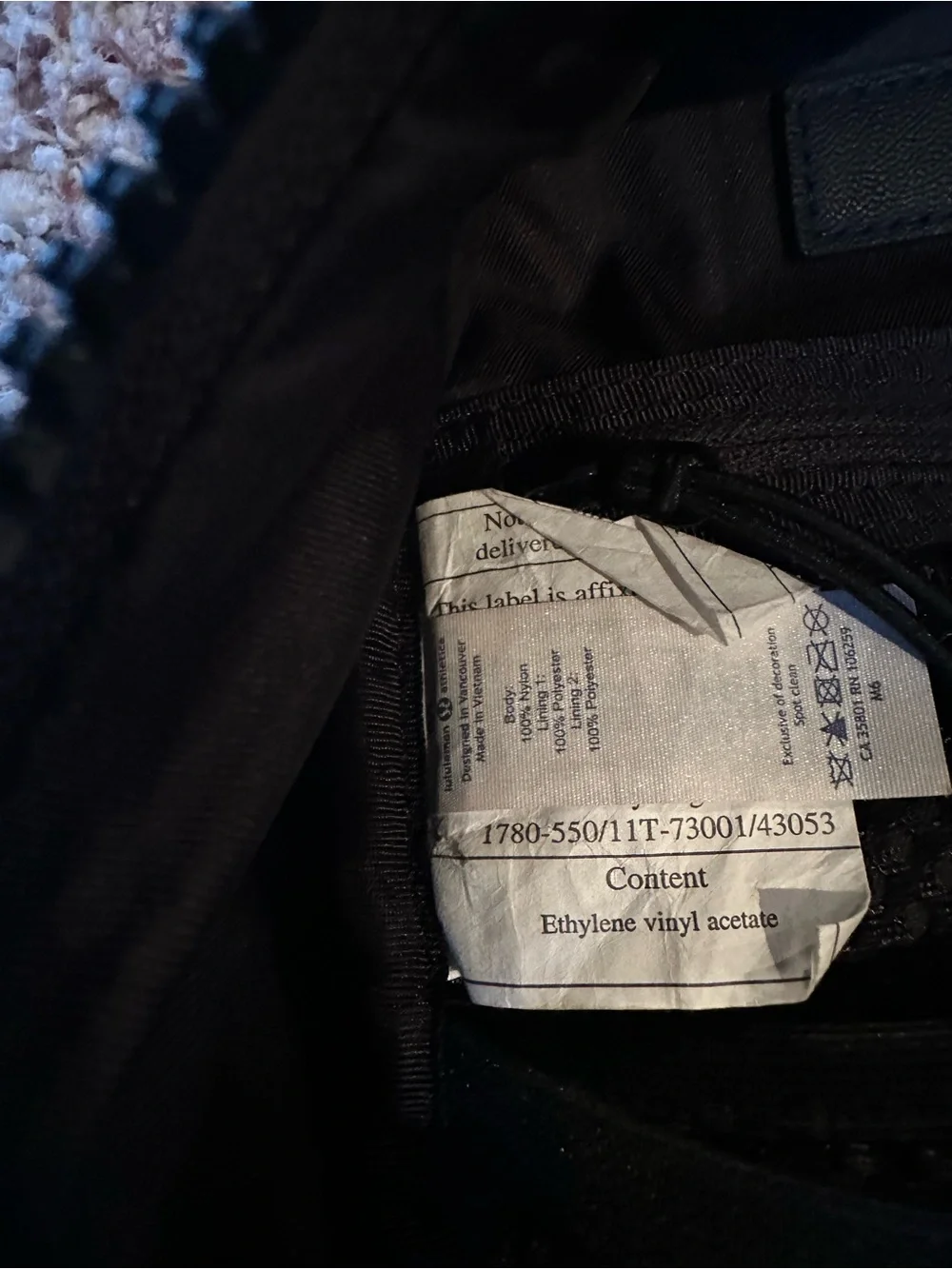lululemon athletica Black Mini backpack